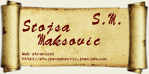 Stojša Maksović vizit kartica